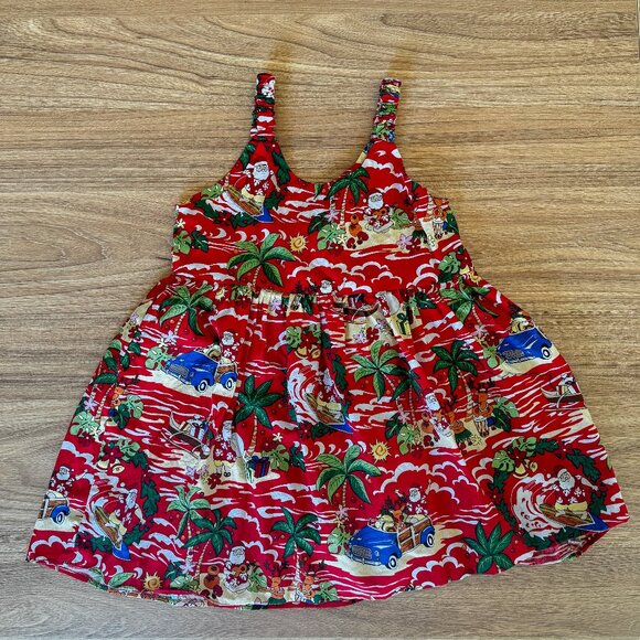 Christmas Santa Girl Hawaiian Dress 3-4T - Picture 1 of 4